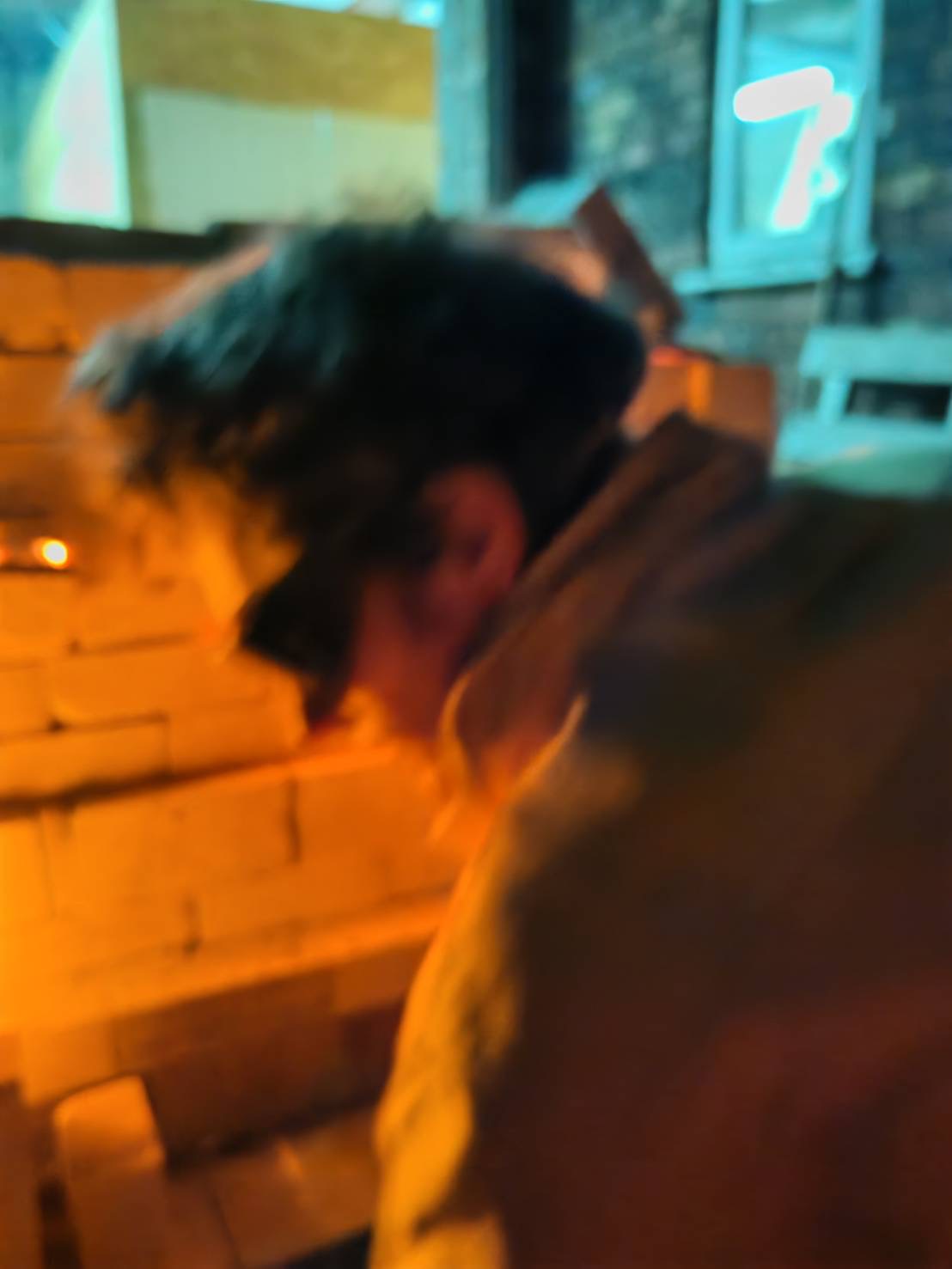 Artist Callum Forbes with his kiln